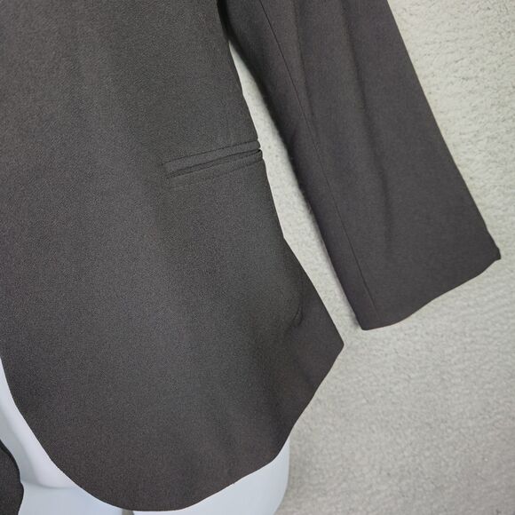 Adrienne Vittadini Black Blazer Jacket L Classic Structured Open  Minimalist - Picture 8 of 11